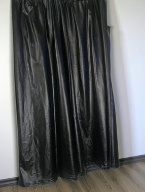 Black Faux Leather A-Line Skirt - 4x / 24